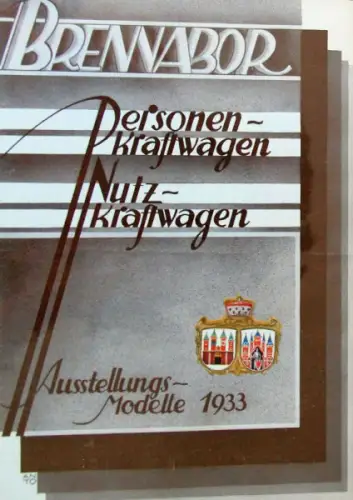 Brennabor Modellprogramm 1933 Automobilprospekt (11126)