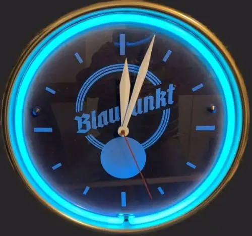 Blaupunkt  Standuhr 1960 Messinggehäuse mit Neon-Beleuchtung (5293)