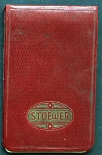 Stoewer Werbe-Notizblock mit Kalender 1925 in Ledermappe mit Logo (7356)