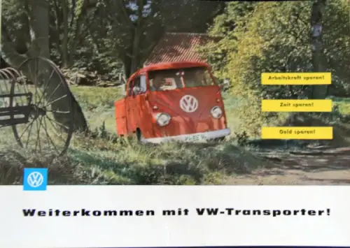 Volkswagen T1 Transporter Modellprogramm 1959 "Weiterkommen mit VW" Automobilprospekt (11202)