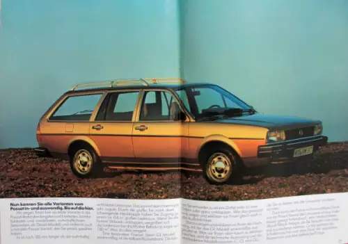 Volkswagen Passat Modellprogramm 1982 Automobilprospekt (11215)