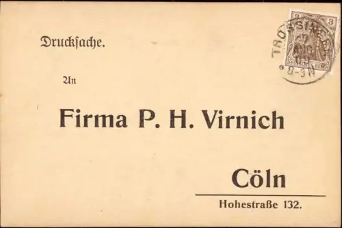 E 1165 Geschäftskarte Perfin / Firmenlochung Firma A. Koch Trossingen