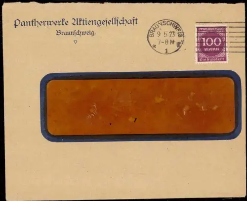 E 1178 Dekorativer Geschäftsbrief der Pantherwerke Braunschweig Fahrrad Auto