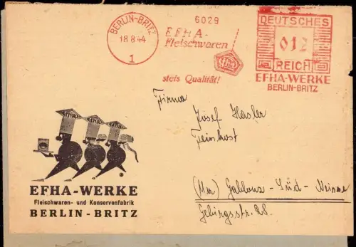 E 1199 Dekorativer Geschäftsbrief der Efha Werke Berlin Britz