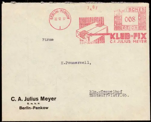 E 1203 Dekorativer Geschäftsbrief der Firma J. Meyer Berlin Pankow Chemie