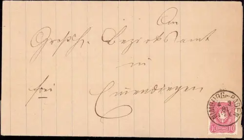 E 1551 Briefhülle aus Nimburg in Baden OT Teningen Kreis Emmendingen