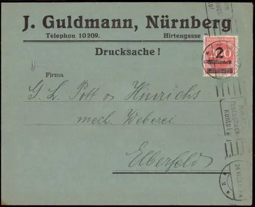 E 861 dekorativer Geschäftsbrief der Firma J. Guldmann Nürnberg