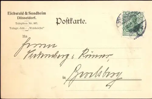 E 868 Geschäftskarte der Firma Eichwald + Sondheim Düsseldorf