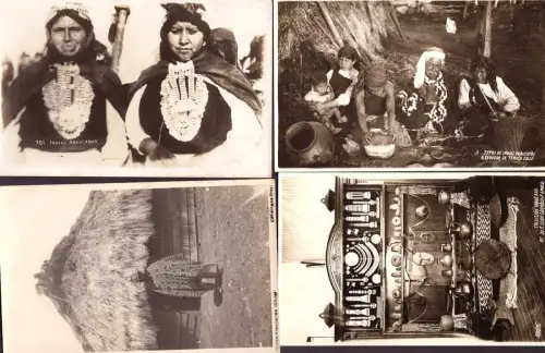 E 1560 11 Karten Fotos Mapuche, Indios Araucano indigenes Volk Chile Argentinien