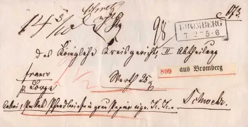 E 1660 Westpreussen dekorativer Paketbegleitbrief aus Bromberg