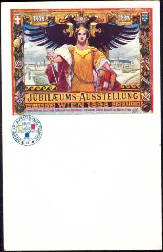 E 1691 Litho Künstlerkarte Jubiläumsausstellung Wien 1898 Philipp & Kramer