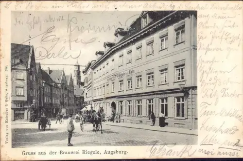 E 1693 Ansichtskarte Brauerei Riegele Augsburg Bier