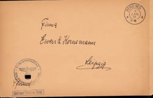 E 877 Dienstbrief Frei durch Ablösubg Reichsarbeitsdienst RAD Lager Pfreimd