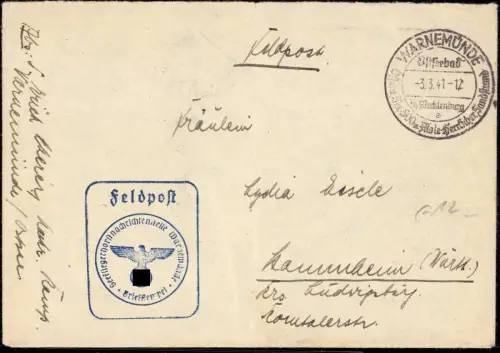 E 884 Feldpost Seefliegerhorst Warnemünde, Rostock