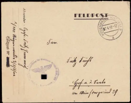 E 885 Pommern Feldpost 1 / 100 Rügenwalde 3