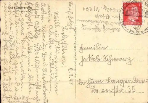 E 240, Karte aus dem RAD Lager 7 / 271 Niederbronn les Bains, Bas Rhin, Elsass