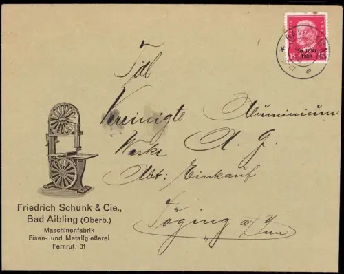 E 908 Dekorativer Geschäftsbrief der Firma Schunk Bad Aibling