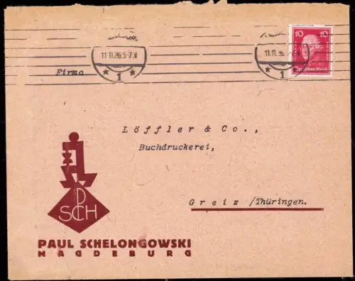 E 914 Dekorativer Geschäftsbrief der Firma Schelongowski Magdeburg