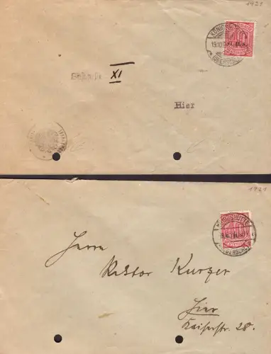 E 1802 Oberschlesien Abstimmung 2 Dienstbriefe  aus Königshütte 