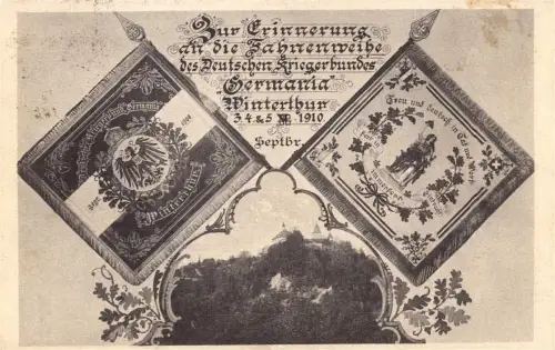E 1771 Ansichtskarte zur Fahnenweihe des Kriegerbund Germania in Winterthur