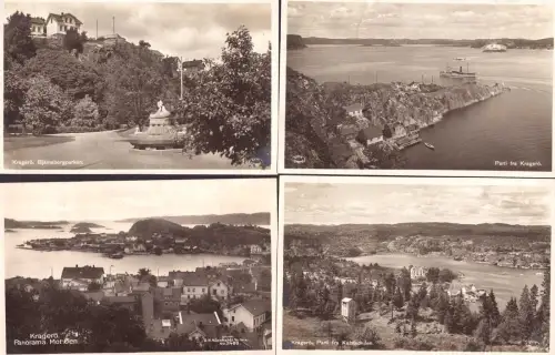 E 1704 Kragero Norwegen kleine Sammlung von  5 Karten und 1 Brief 