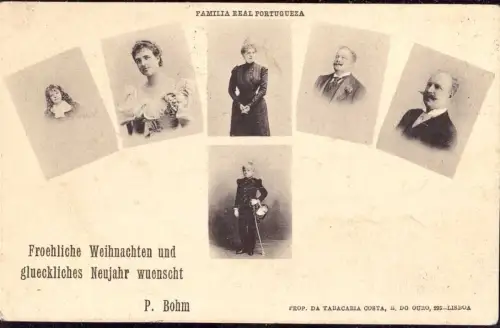 E 1776 Portugal königliche Familie, Weihnachtskarte der Firma Burnay Lissabon