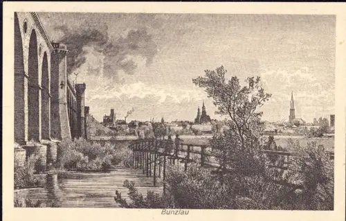 E 1707 Schlesien Ortsansicht Bunzlau Bolesławiec 