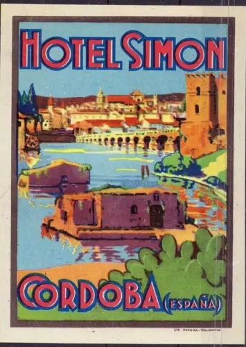 E 557 Kofferaufkleber Spanien Hotel Simon, Cordoba