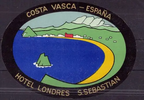 E 558 Kofferaufkleber Spanien Hotel Londres San Sebastian