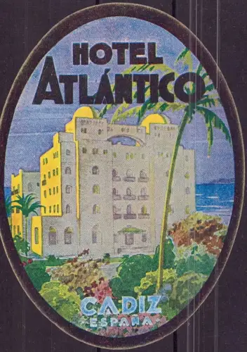 E 562 Kofferaufkleber Spanien Hotel Atlantico, Cadiz