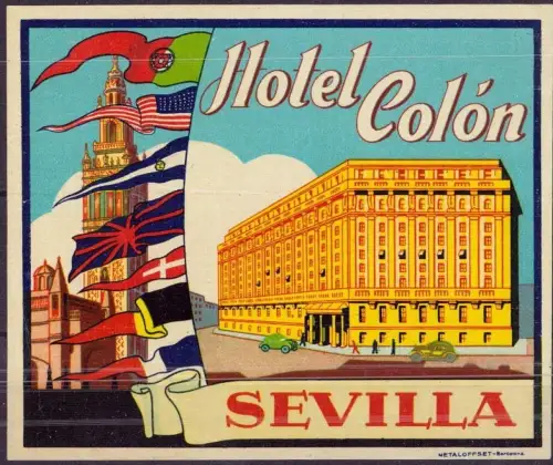 E 561 Kofferaufkleber Spanien Hotel Colon, Sevilla
