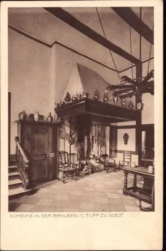 E 955 Gaststätte Ansichtskarte Ortsansicht Soest