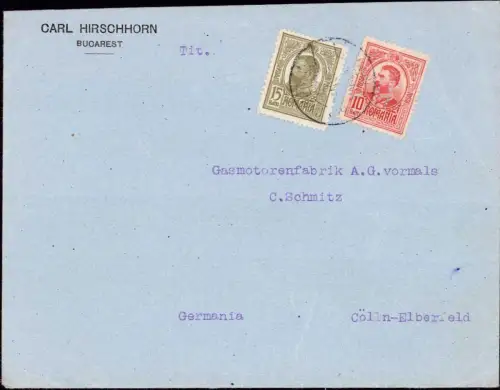 70005, Brief mit Firmenlochung Perfin Budapest Judaica Hirschhorn