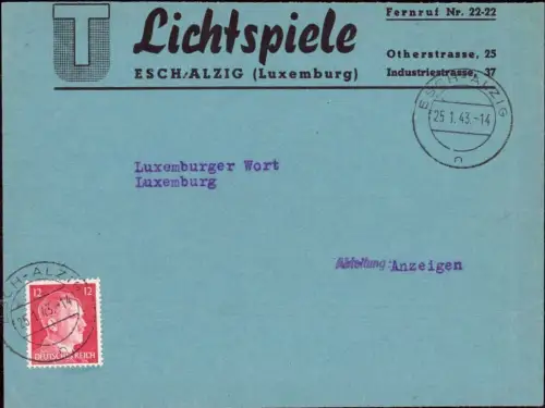 E 340, Deutsche Besetzung Luxemburg, Kino Esch-sur-Alzette