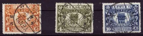 70009, Stamps China Republik, Mandschukuo Overprint clear Cancel Yenki, Jilin