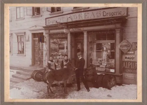 E 981 foto auf Pappe 19x14cm Laden Drogerie Werbung Blechschild St. Andeasberg ?
