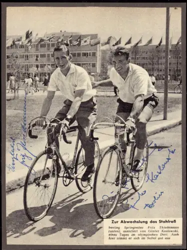 E 1588 Zeitungsausschitt Autogramme Olympiade 1960 Tiedemann Kaslowski