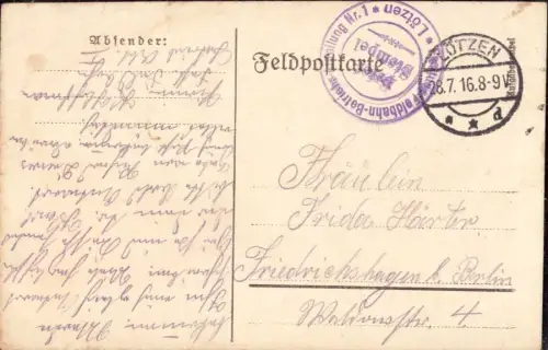 E 1001 Ostpreussen Feldpost Feldbahn Betriebsabteilung Lötzen Masuren Giżycko