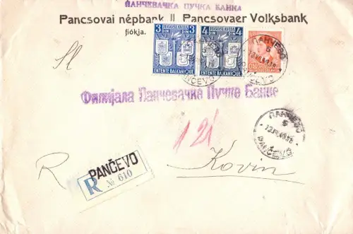 E 400, Brief Jugoslawien 1940, Pancevo, Serbien Entente Balkanique 21x14cm