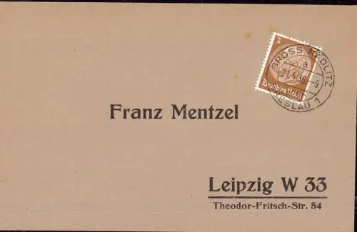 E 408 Schlesien, Landpost Gross Nädlitz über Breslau Wrocław,