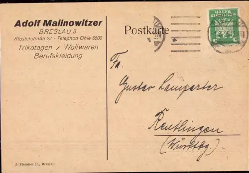 E 422 Schlesien, Firma Malinowitzer Breslau Wrocław