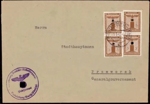 E 1009 Oberschlesien Dienstbrief Kreisleitung NSDAP Bielitz Bielsko-Biała