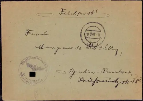 E 631 Pommern Feldpost Fliegerhorst Märkisch Friedland Mirosławiec Deutsch Krone