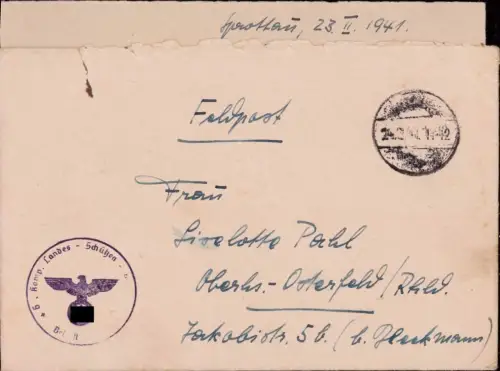 E 1781 Schlesien, Feldpostbrief mit Inhalt und aptierten Stempel aus Sprottau