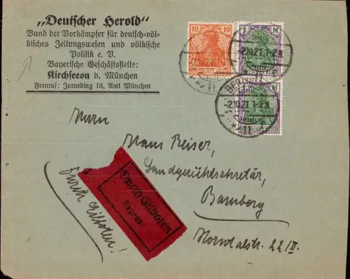 E 1748 Deutscher Herold Geschäftsbrief der Zeitung aus Seeon  bei Zorneding