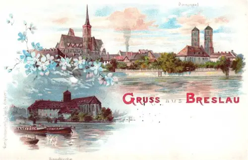 E 1811 Litho, Ansichtskarte Ortsansicht Breslau Schlesien, Wrocław