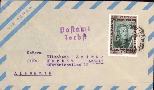 E 463 Lokale Zensur Postamt Zerbst 1950