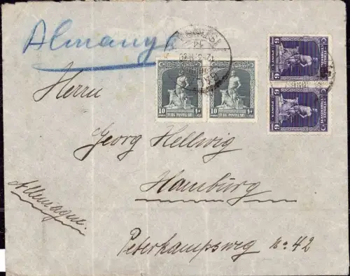 E 198,  Brief vom Tankschiff SS Schulau, Vacuum Oil Co. Alexandria, Benzin, Öl, 