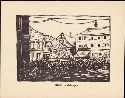 E 98, Erlangen, Holzschnitt von Jacob Dietz, 