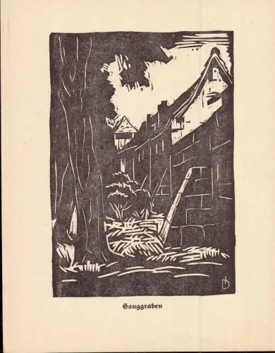 E 99, Erlangen, Holzschnitt von Jacob Dietz, 